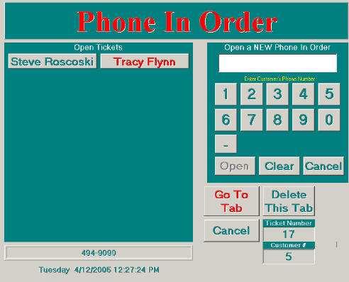 And then Print your report. The Phone In Order Screen is as easy as the Delivery Screen to use.