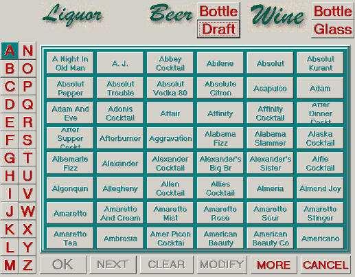 You have the choice of Beer Bottle/Draft, Wine