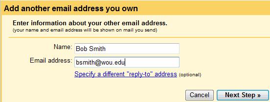 Click on Add another email address you own e. Enter your name and WOU email address and click Next Step f. Click Send Notification g.