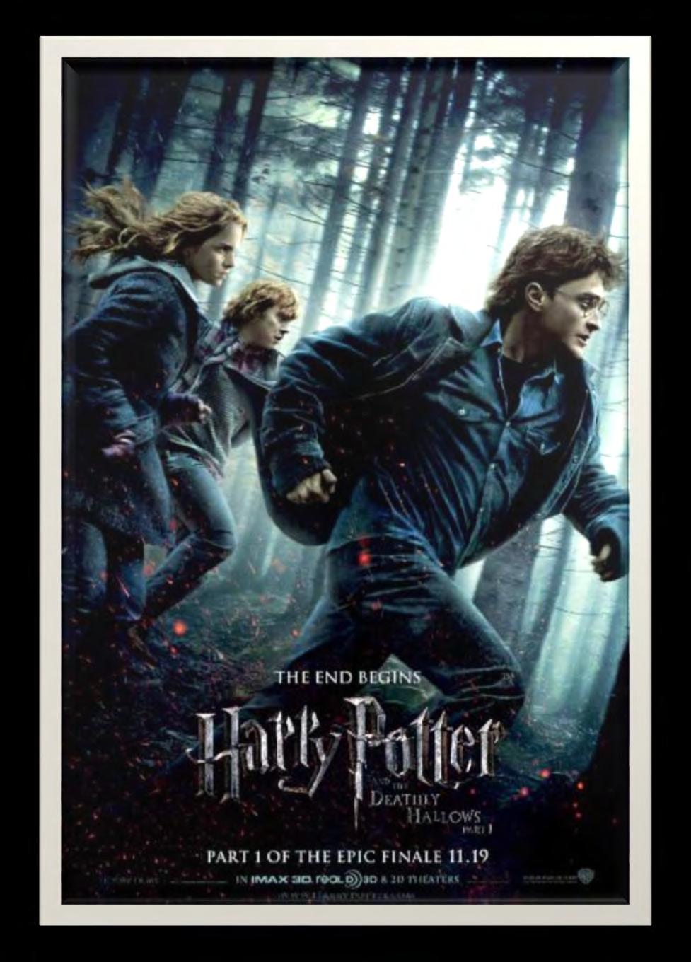 The Main Poster This poster depicts the three main Harry Potter characters running away from something. It is a very exciting and dynamic freeze frame and thus shows off the film s action elements.