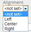 Click the Alignment drop-down list, and select how you want the text aligned.
