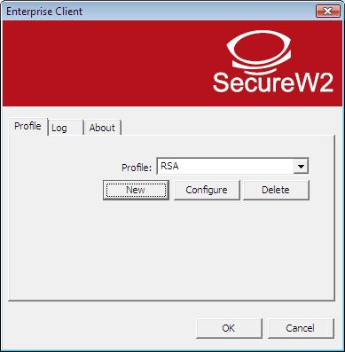 Configuration via user interface Use the SecureW2 to enable RSA SecurID authentication. The configuration is for both PEAP and TTLS.