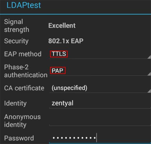 4.3.3 Test the Result 1 The LDAP can be use in Android phone for authentication.