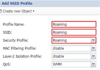 2 Create a new SSID for roaming.