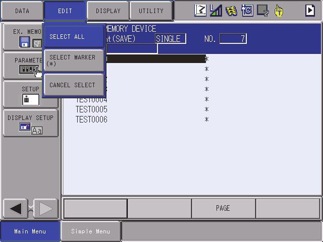 165560-1CD Upgrade Procedure 3 Data Back Up 3.1 Data Back Up 6. Move the cursor to {JOB} and press [SELECT]. 7.