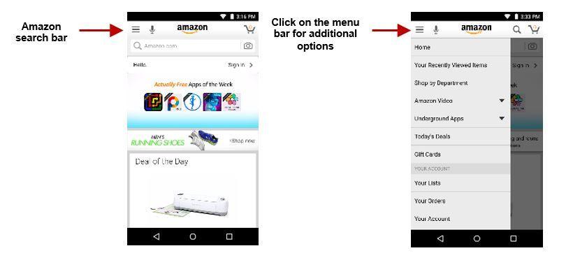 Amazon Services The Amazon Shopping app lets you shop millions of products and manage your Amazon orders from anywhere.