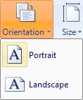 From this tab you can alter the following: Orientation Choose