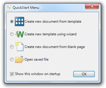 Getting Started When you first launch SymPrint the following four choices are shown: (Click on each link for more information.