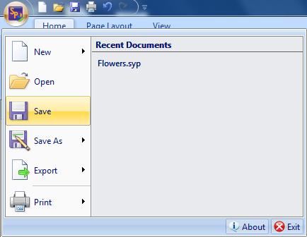 Save Document or Template Always remember to save your work regularly. To save your document use the Save menu item on the File menu.