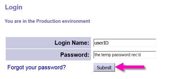 5. The system will then take the user to the Password Expired page to create a new password.