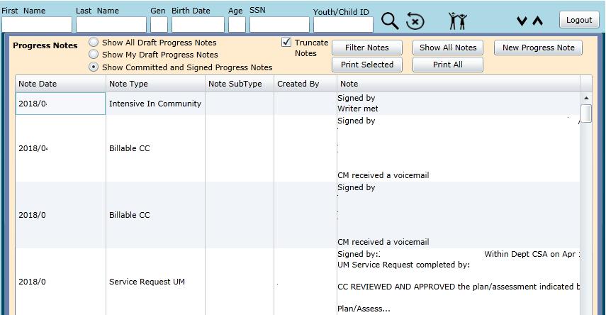 Progress Notes Your Provider Type determines which Progress Notes you may view and create. Left-click on the New Progress Note button to add a New Note.