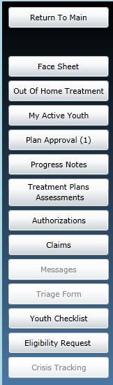 Treatment Plans and Assessments The push button for Treatment Plans and Assessments is located on the left side of the Face