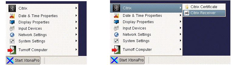 Launching XenDesktop: After getting the configuration files from FTP or DHCP, please launch Citrix receiver as shown in the below picture which will display list of Virtual Machines. 3.