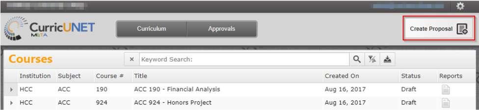 On the Create Proposal Page, select the Proposal Type you wish to create. Click Next.