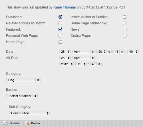 You can choose multiple portals (by checking multiple boxes) and your story will appear on all that are checked. Page Attributes Published is by default not checked when a story is created.
