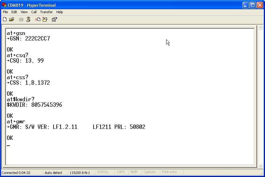 10. You can also confirm the assigned PRL number with AT+GMR. Power cycle the modem.