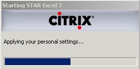 After clicking continue to the M:\ drive, you will see a series of progress bars similar to the one shown below (Citrix