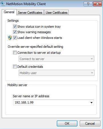 7) In Server Certificates tab, uncheck Use the same settings for both Device and