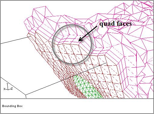 8: Cavity Domain Before Meshing Zoom in to the interior zone (as shown in Figure 8.9), to see the quad faces.