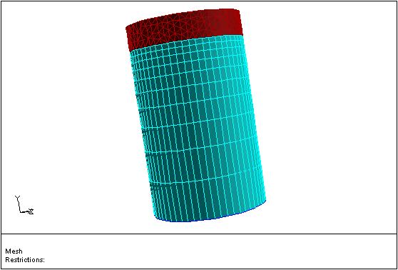 Zonal Hybrid Mesh Generation Figure 3.9: Cylinder Extended Using Prisms 10. Change the zone types for the zone you built the prisms from (cyn-out) and the new cap face (prism-cap-#).