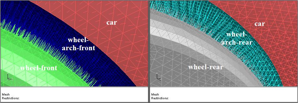 Viscous Hybrid Mesh Generation i. Deselect all the zones selected in the Boundary Zones selection list and select only wheel-arch-front and wheel-arch-rear. ii.