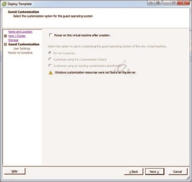 A. PXE B. FTP C. HTTP D. IPMI Answer: B,C QUESTION NO: 95 Click the Exhibit button. An administrator has implemented a new vsphere 5 environment and is deploying their first Windows 2008 R2 template.