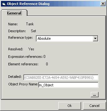 Configuring Faceplate and Property Elements Using Basic Mechanisms Section 5 Configuring Select the object reference, bring up the context menu and select Properties.