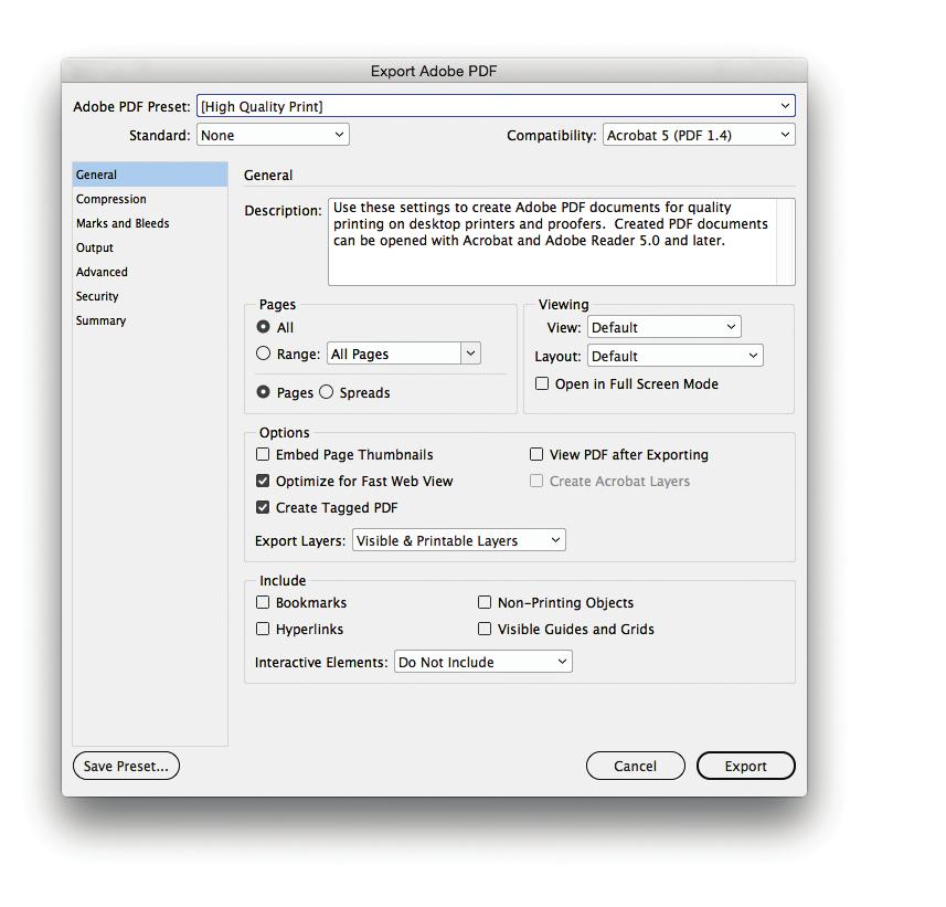 10. Saving a Print Center PDF preset in indesign I. Define and save a Print Center PDF preset for indesign (advanced) PDF presets provide quick access to standard settings for a specific output.