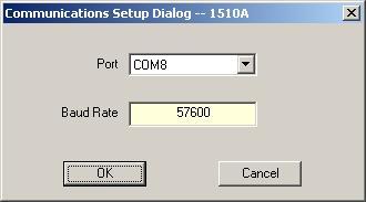 Setup Communications Selecting this option enables the user to select the communications