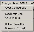 CONFIGURATION OPTIONS Menu CLEAR CONFIGURATION This function clears all the information and settings on all of the Tab-Displays. This command does not alter any settings within the 1500CS or 1510A.