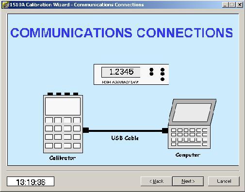 Connection to the 1500 Series unit Before continuing, ensure that the communications cable has been