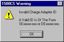 Use caution to enter the ID number in the correct format. If the ID is entered incorrectly, the following message will be displayed.