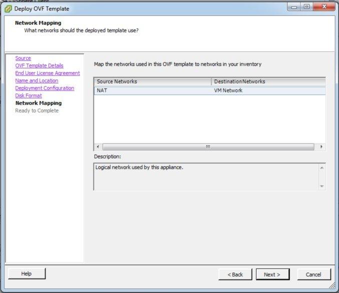 Deploying the Cisco CMX OVA File Using the VMware vsphere Client Figure 7: Network
