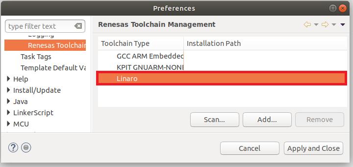 2.4 Register toolchain to e 2 studio A) Download and