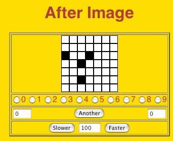 Flash Guess Winning Display These three sample images show the stages in a successful guess. The first shows the Flash of random black squares in the grid.