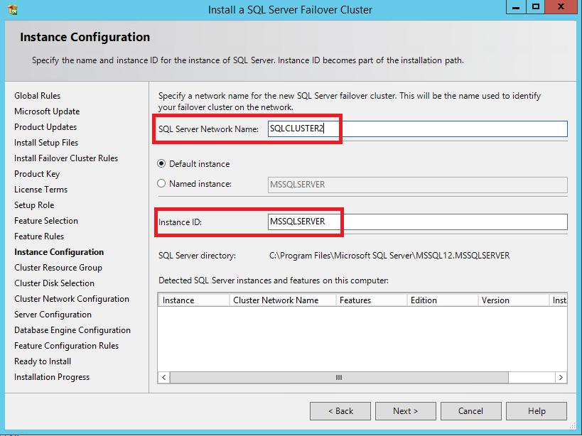 In the Instance Configuration dialog box, enter the following details: SQL Server Network