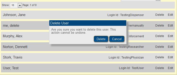 remove the user. Note: Deleting a user does not remove their identity from the system s record of past events.