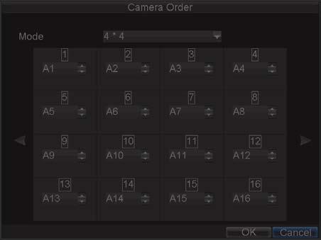 Figure 5. Camera Order Settings Operate the following steps to set camera order: 1. Enter the Display Settings menu (Menu > Settings > Display) and click Set in the Camera Order item. 2.