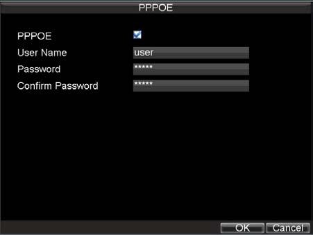 Figure 5. PPPoE Settings 5. Check the PPPOE checkbox to enable this feature. 6. Enter User Name, Password, and Confirm Password for PPPOE access.