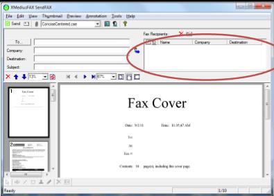 Select the document you would like to fax by clicking on Insert (represented by a paper clip to indicate attachment), or by clicking on File > Insert.