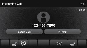 On-Demand Multi-Use Display (ODMD) screens When there is an incoming call, select the green Pick-Up or red Hang-Up icon.