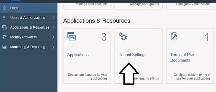 2. Scroll down to the Application & Resources section
