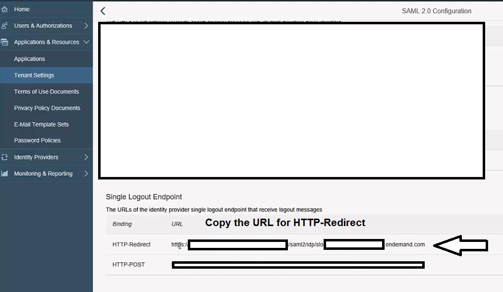28. Go back to your IDP and copy the HTTP-Redirect Under the Single Logout Endpoint