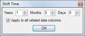 If the Apply to all related date columns option is not selected PowerPlanner will ask whether or not to apply the shift for each date column in the table one by one.