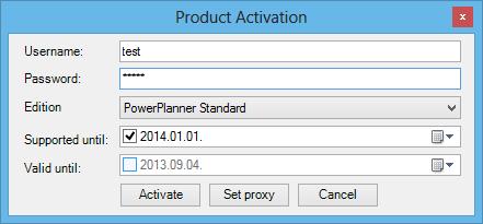 re-using license on another computer or reinstalling operating system, or upgrading to another edition) always unregister your license at the activation group of the PowerPlanner tab in Excel.