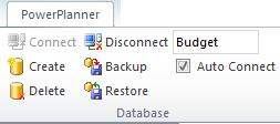 Deleting database To delete the database click on the delete button (you need to be connected to the database first).