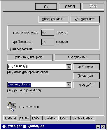 Click on the Details tab to display this screen: Windows must be configured to map a standard printer port (LPT1, LPT2, etc.) to the network printer.