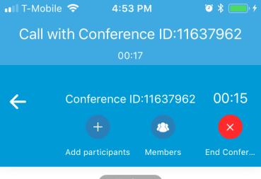 From this screen you can add participants to the call who are not members of the group, see who is currently on the call or end the Conference call.