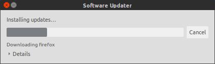 4. Once updates have started it will create a progress bar, just wait for it to complete.